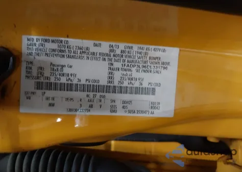 2013 Ford Focus St from USA, damaged, VIN 1FADP3L96DL331796